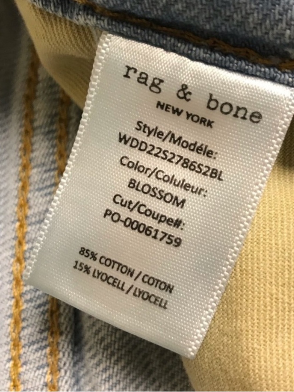 Rag & Bone Logan Featherweight Denim Low Rise Wide Leg in Blossom Light Wash 26 - Picture 4 of 8